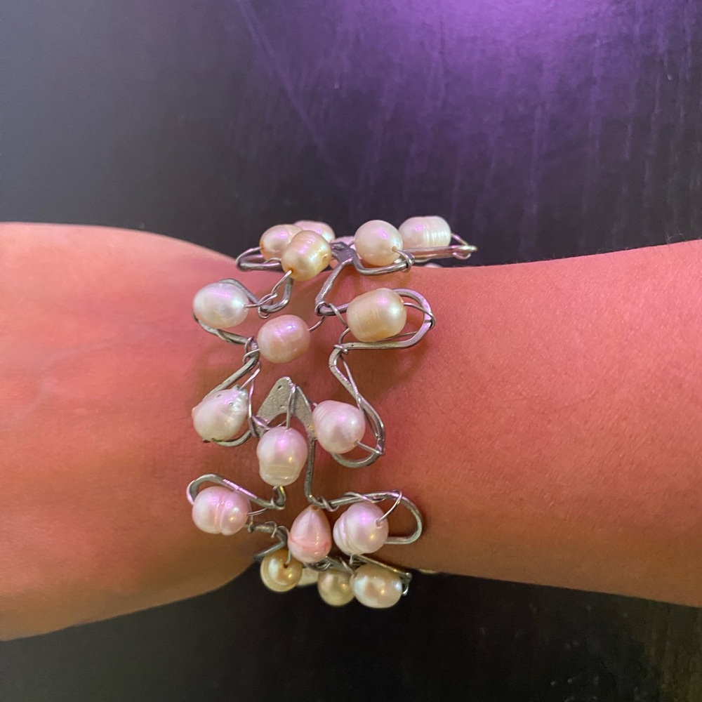 Freshwater Pearl Handmade Cuff Bracelet